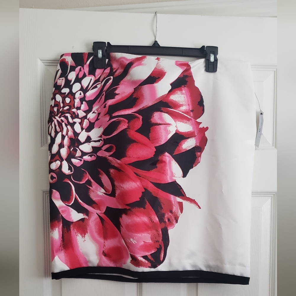 New Worthington Womens Pencil Skirt Size 16 Pink Floral Print Zipper NWT